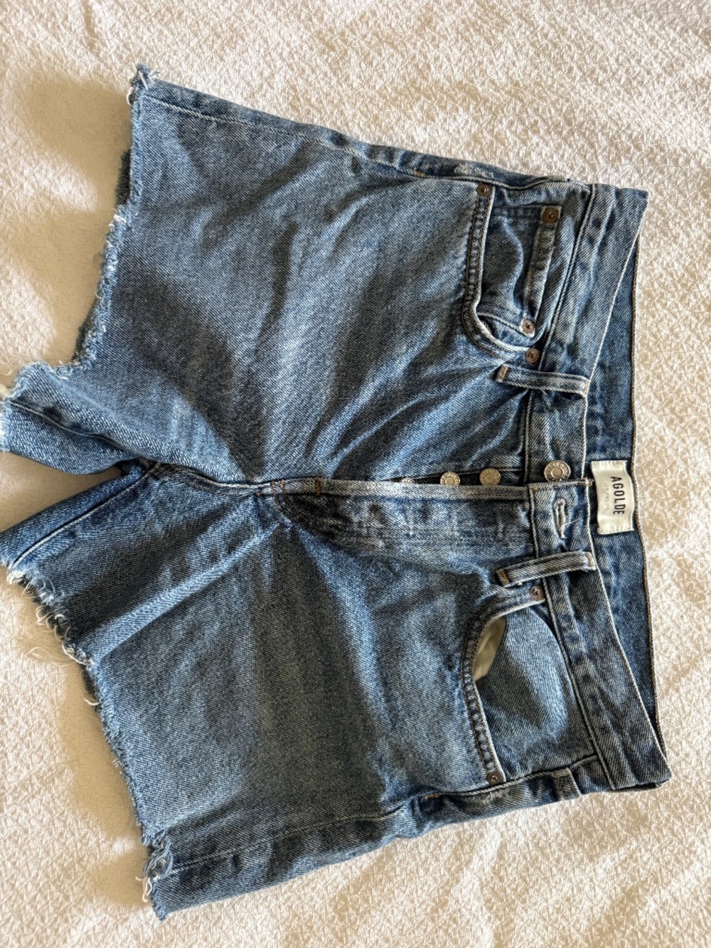 AGOLDE Cut-Off Denim Shorts – Size 27